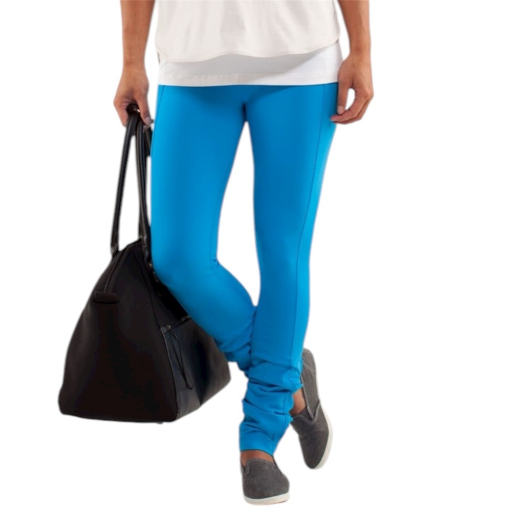 Lululemon Presence Pant Tall Leggings Blue Turquoise Size 6 Long High Rise Yoga